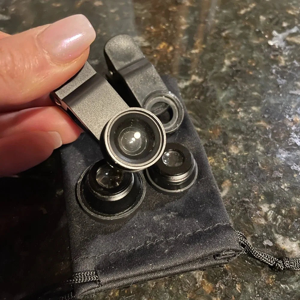 Set of Phone Camera Clip-On Lenses Compatible with Any Device Fisheye etc.